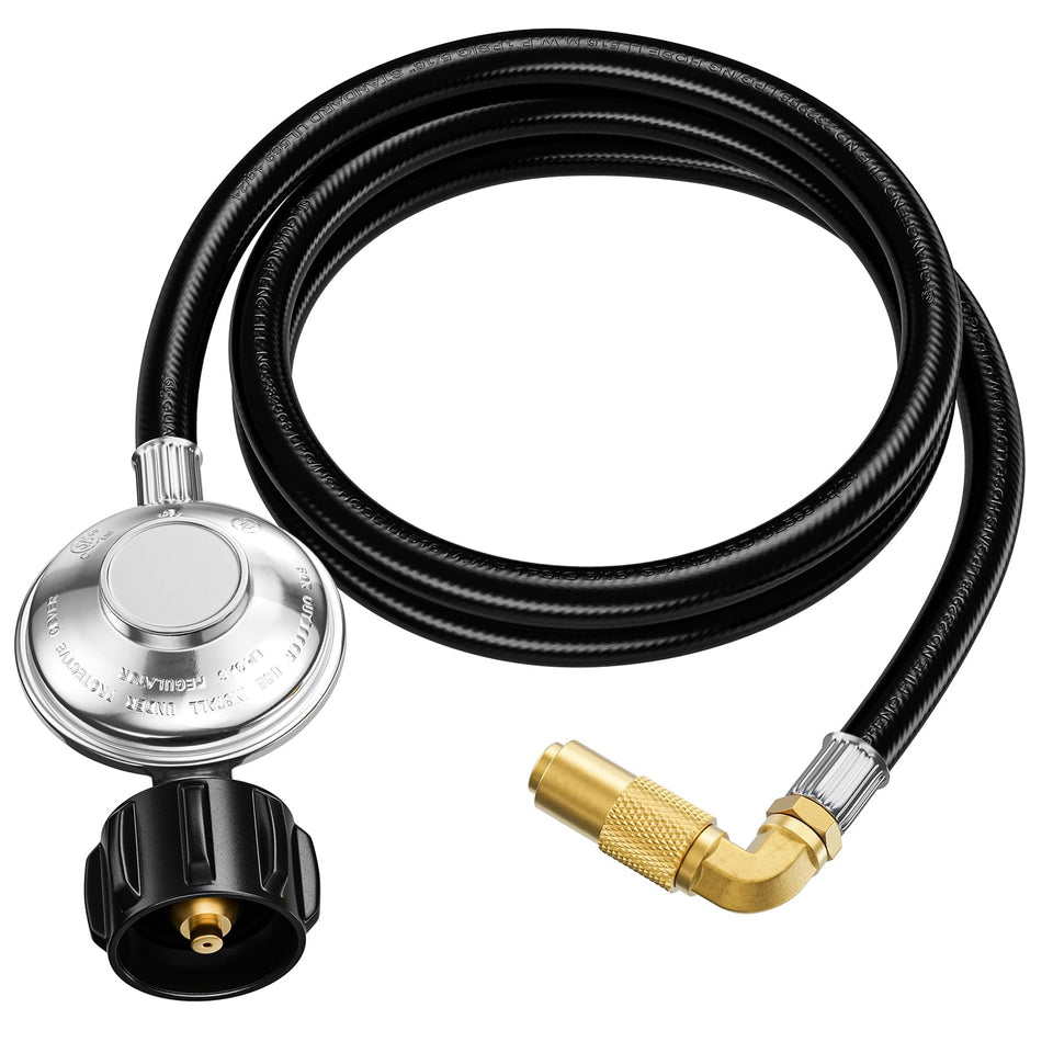 Rushare propane hose with 6 ft length and 90-degree elbow for Blackstone griddles