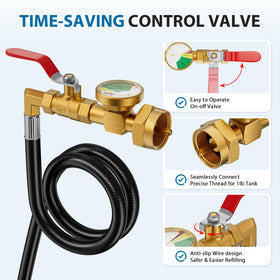 Rushare propane refill adapter 3ft hose provides flexible reach for grilling