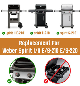 Rushare setup on Weber Spirit 200-series shows easy replacement and alignment.