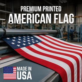 Rushmore Rose American flag with brass grommets for secure flagpole mounting