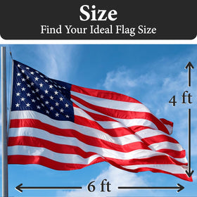 Rushmore Rose flag with sewn stripes and embroidered stars for authentic craftsmanship
