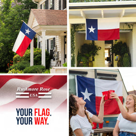 Rushmore Rose Texas flag designed to fly proudly on porches and patios