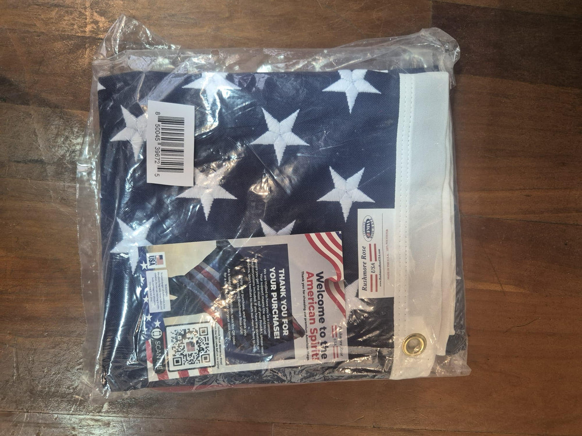 Rushmore Rose US flag 4x6 outdoor ideal for porch, wall, or classroom displays.