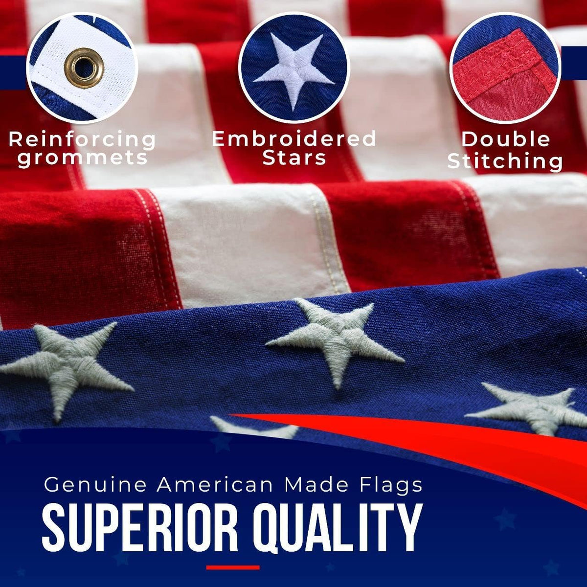 Rushmore Rose USA reinforced nylon header augments durability in wind.
