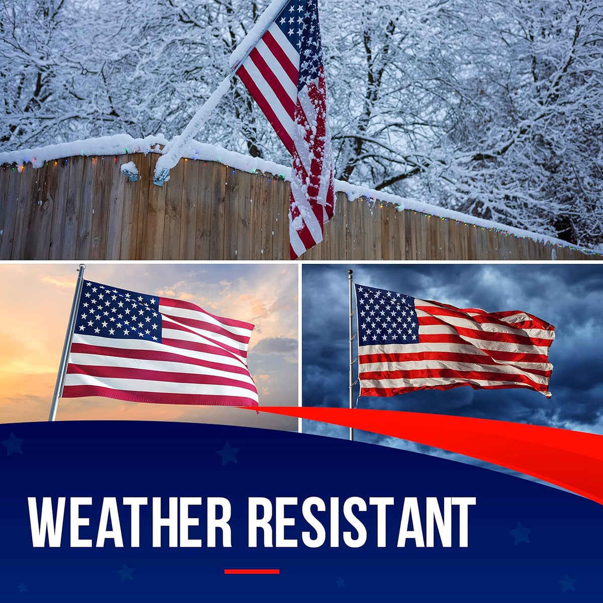 Rushmore Rose USA versatile 3x5 flag for walls, poles, and porches.