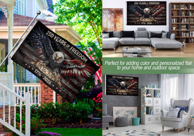 RustField Co. versatile flag suitable for indoor and outdoor display.