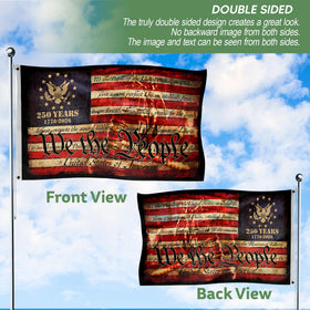RustField Co. easy-hang flag suitable for indoor or outdoor spaces.