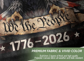 RustField Co. durable outdoor flag made of weather-ready polyester.
