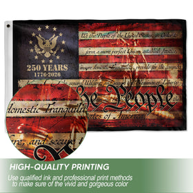RustField Co. patriotic flag on porch or wall, bright graphics stay vibrant indoors and outdoors.