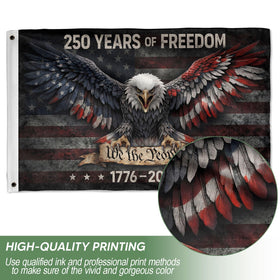 RustField Co. USA flag with eagle design for bold outdoor appeal.
