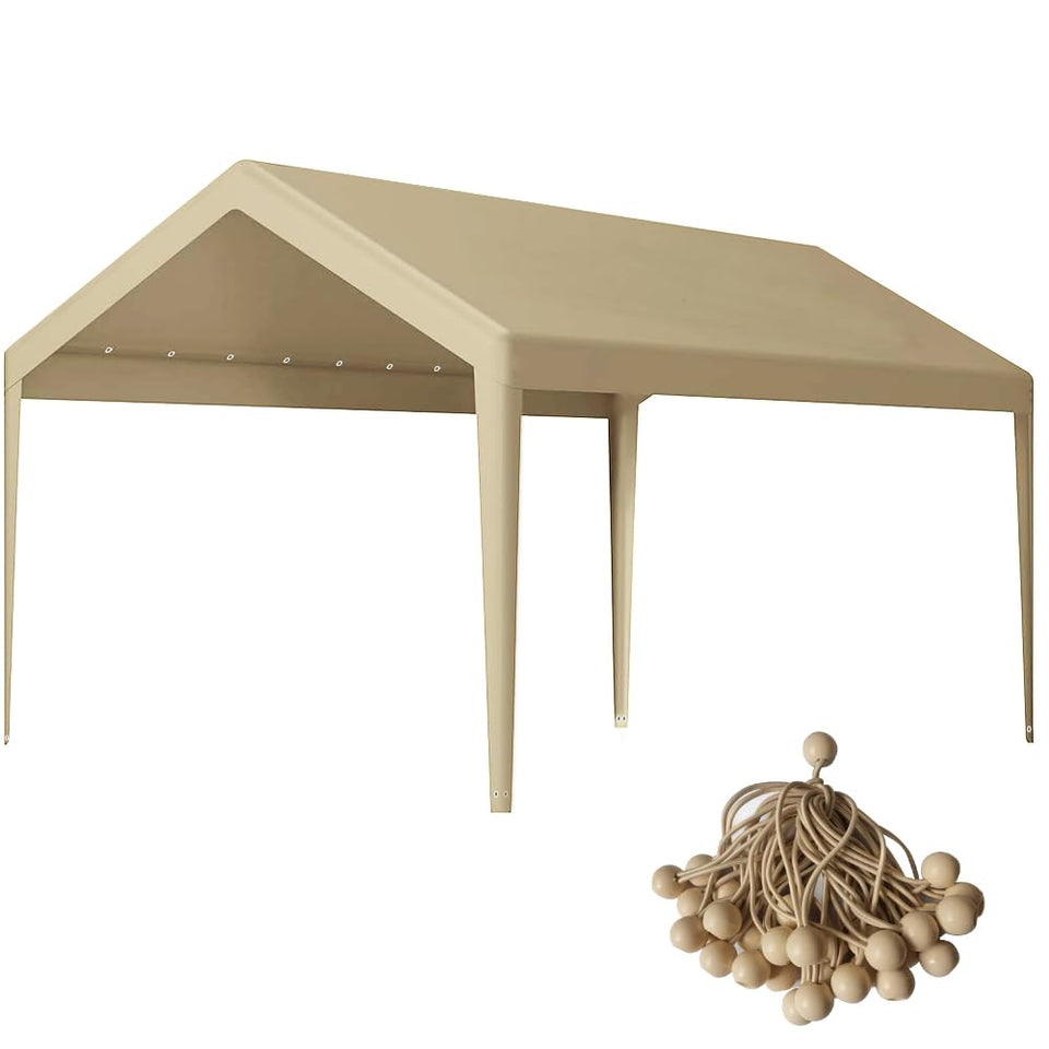 Rutile 10x20 carport top cover viewed from above protects vehicles from weather.