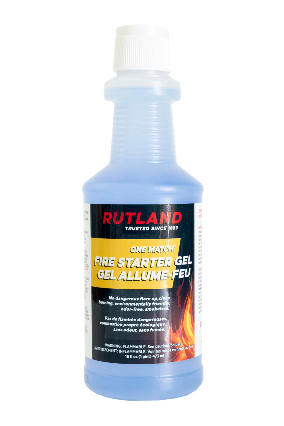 Rutland One Match Gel Fire Starter bottle for safe, smokeless ignition.
