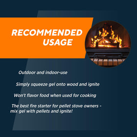 Rutland One Match Gel Fire Starter stays exactly where placed.