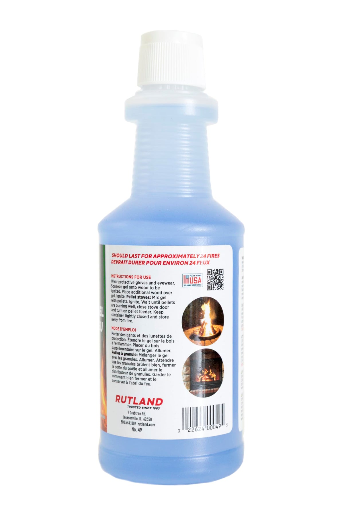 Rutland One Match Gel Fire Starter ignition action lighting wood.
