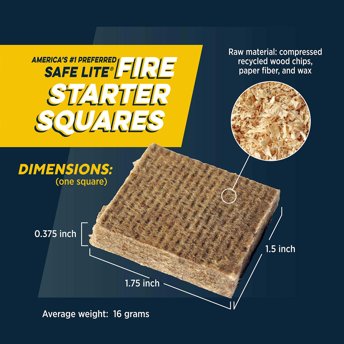 Rutland Safe Lite fire starter squares bulk pack of 144 for easy outdoor ignition.