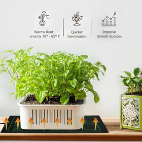Ruyyi mat in use with sprouting seeds for even root warmth