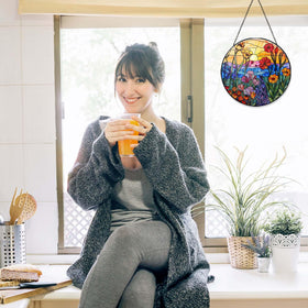 RVEAFA Wildflowers Suncatcher brightens living spaces with color.