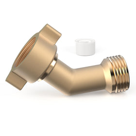 RVGUARD elbow water hose adapter with 45-degree angle eases connection and reduces strain on hoses.
