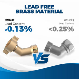 RVGUARD lead-free brass elbow connector ensures safe outdoor water connections.