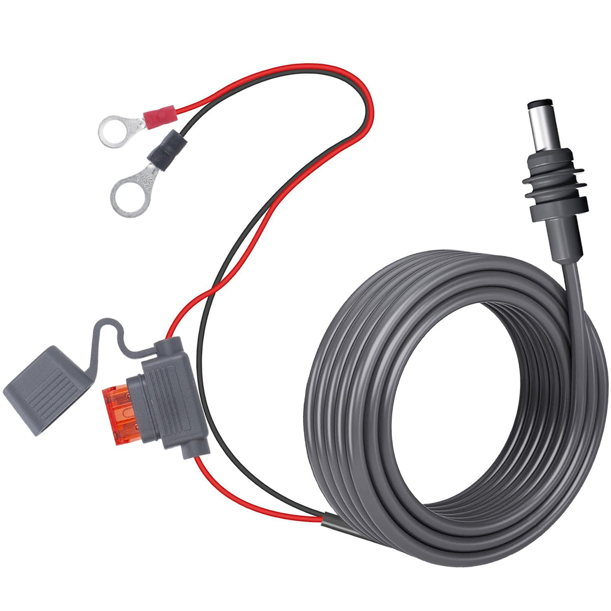 rvicees Starlink Mini direct-battery cable side view shows secure power connection
