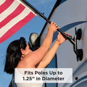 RVLock ANKR flag mount on Jeep surface, no damage installation