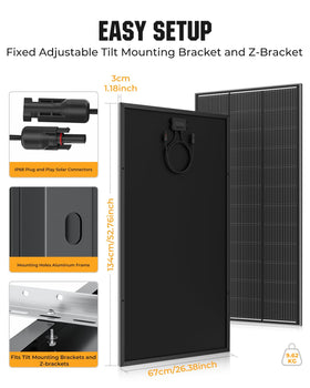 Rvpozwer robust aluminum frame withstands wind and snow.