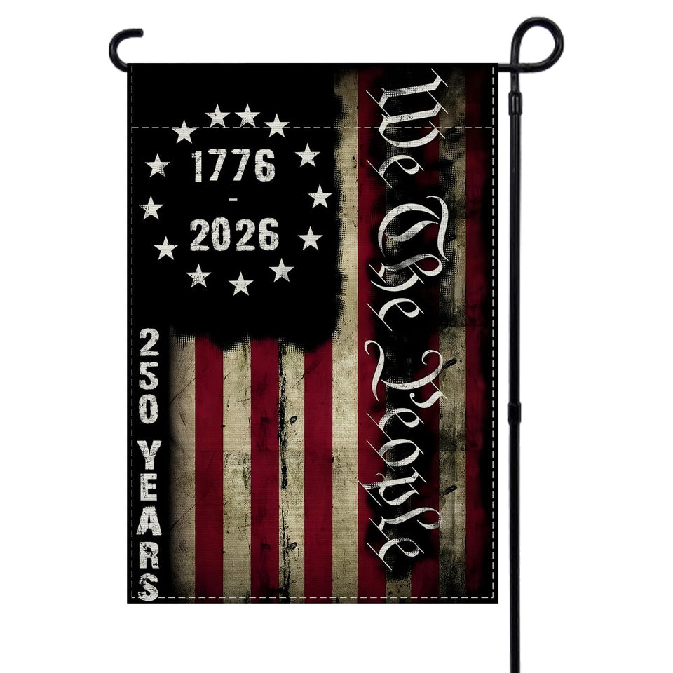 Rvsticty 250th Anniversary flag front view, bright outdoor decor