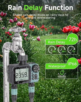 Rvwsx Sprinkler Timer 2-Zone manual mode for immediate area watering.