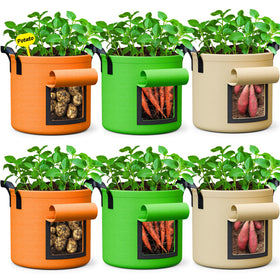RVZHI 10 gal potato grow bag with sturdy handles for easy plant mobility
