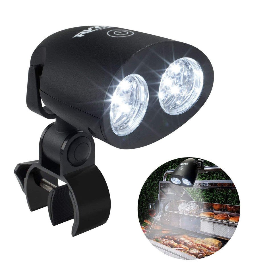 RVZHI grill light with 10 LEDs beams bright for precise nighttime grilling.
