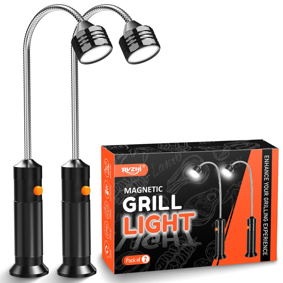 RVZHI grill light with extended 8.3-inch gooseneck illuminates hard-to-reach grill zones
