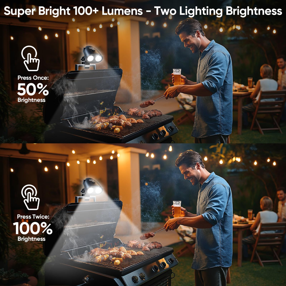 RVZHI Grill Light features a heat-resistant body for high-temperature grilling