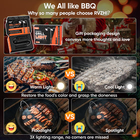 RVZHI IP67 waterproof grill light withstands rain or snow