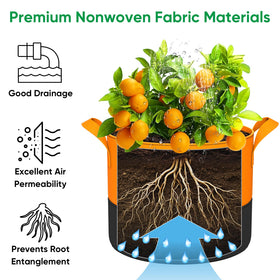 RVZHI fabric pots support independent growth, ideal for vertical or balcony layouts.