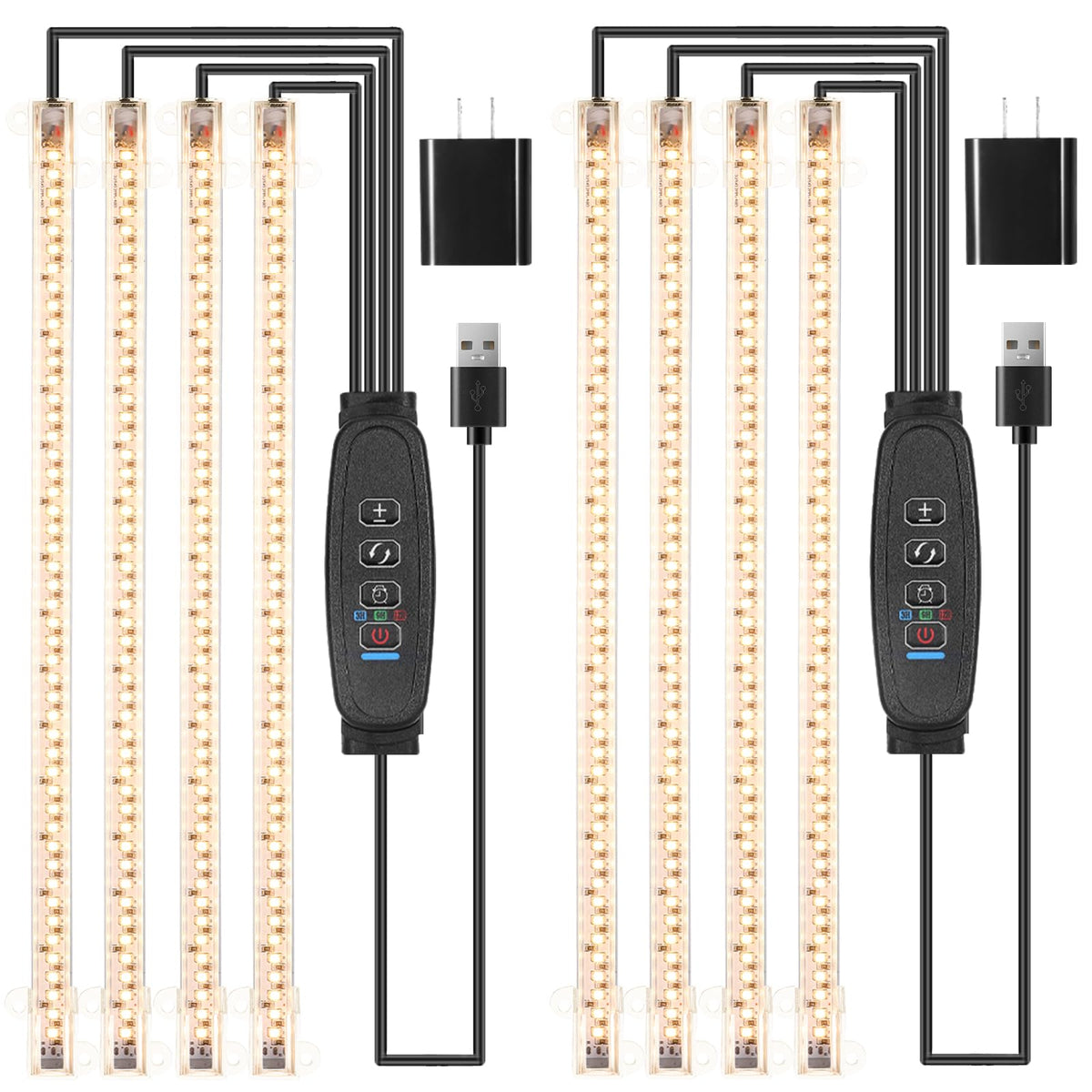 RWNTAO 13-inch grow light strip four-head panel boosting indoor plant growth