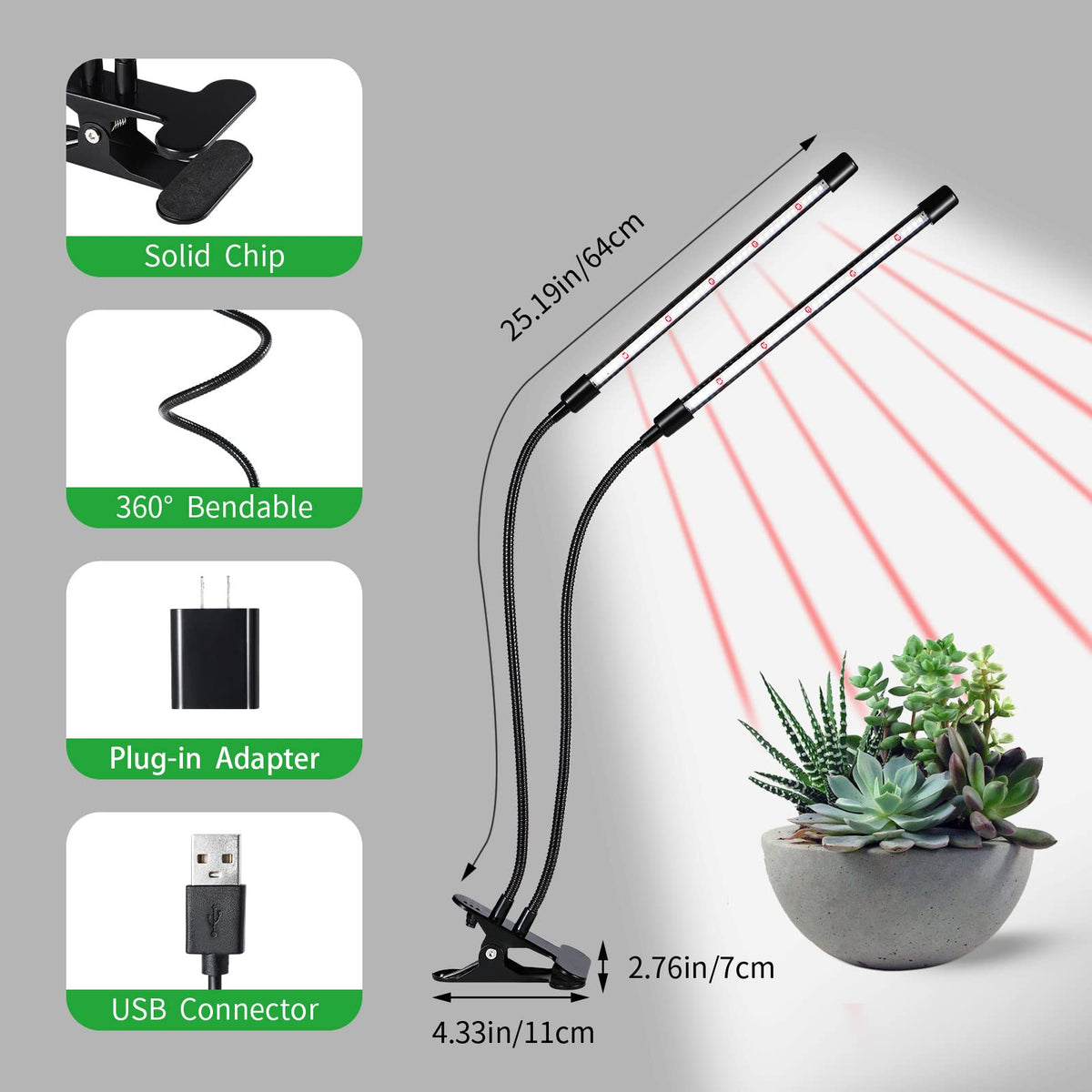 RWNTAO 360-degree heads delivering broad light coverage for lush growth