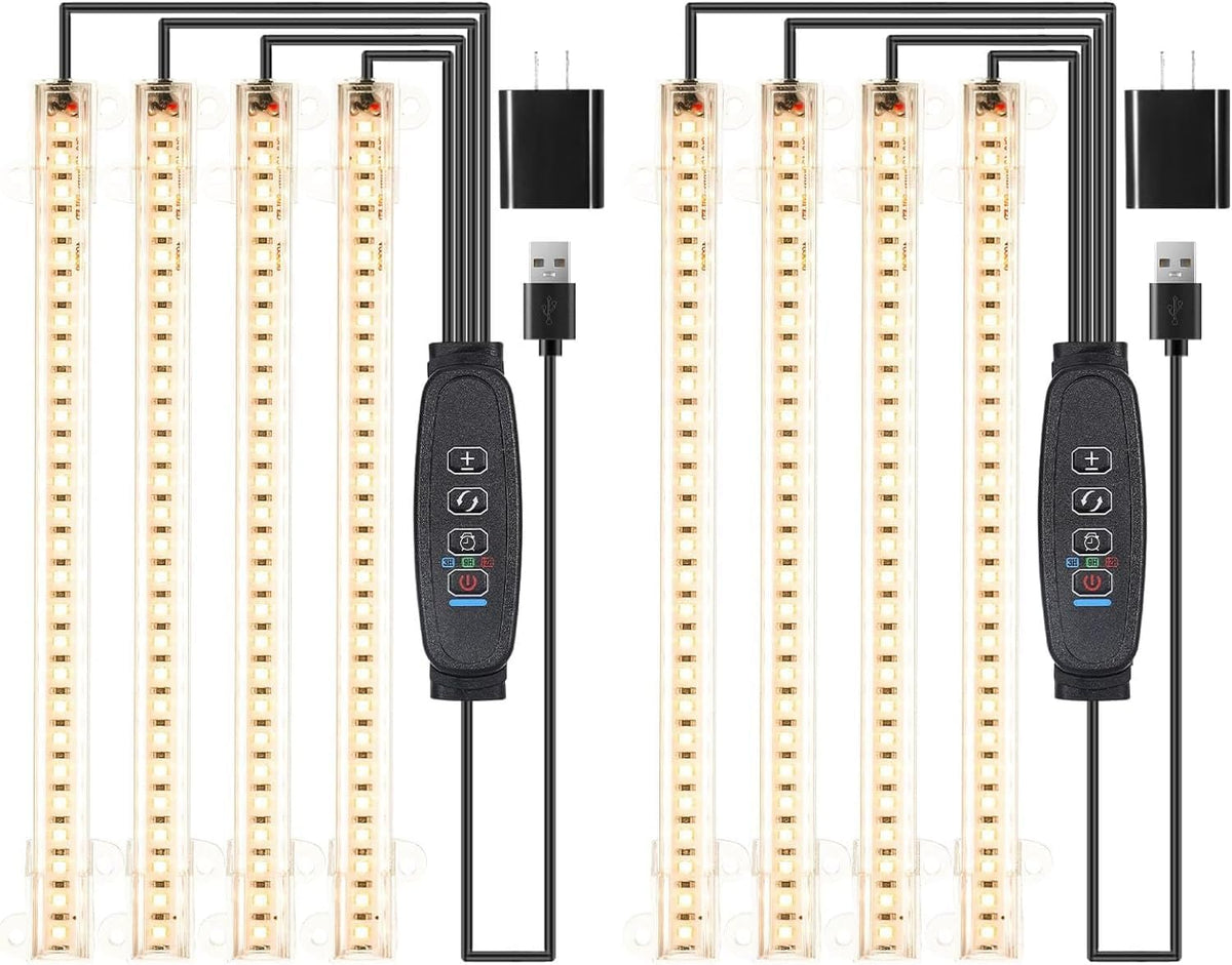 RWNTAO 8.6-inch LED light strip front view boosts indoor plant growth