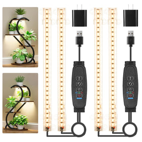 RWNTAO 8.6-inch mini two-strip growing lamp front view supports compact indoor gardens.