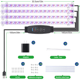RWNTAO four-strip growing lamp long 96-inch cord for easy placement.