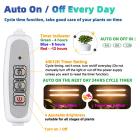 RWNTAO Grow Light Two Heads—four dimmable levels for varying plant needs.