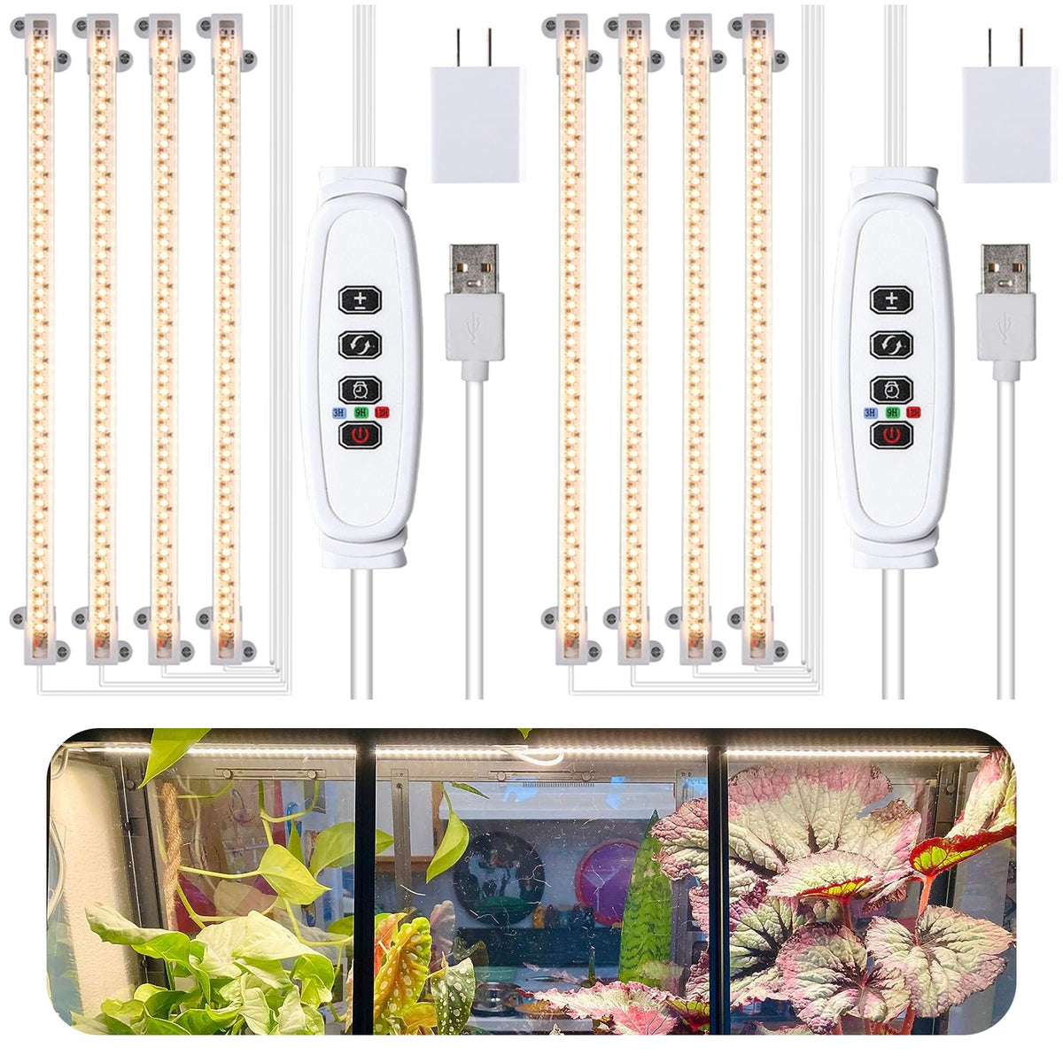 RWNTAO LED grow lamp full spectrum strip supporting indoor plant growth.