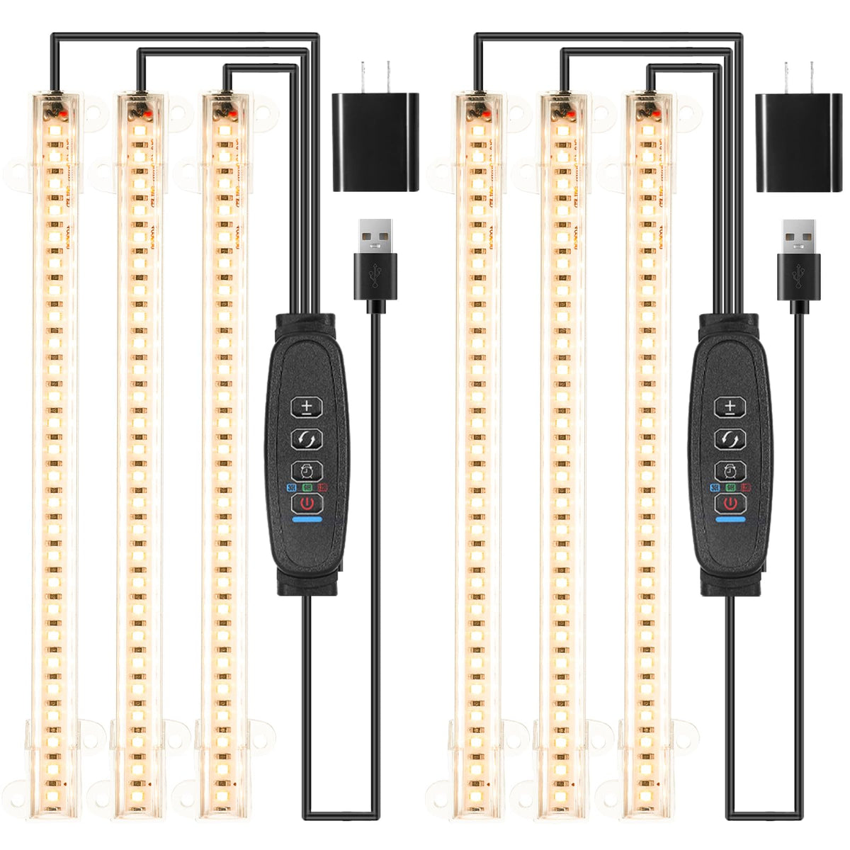 RWNTAO LED grow light strip setup on a plant shelf for easy installation