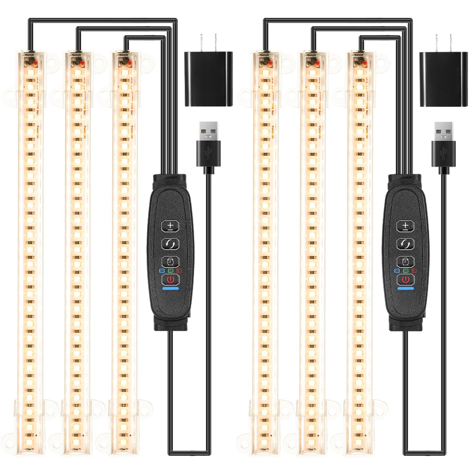 RWNTAO LED grow light strip setup on a plant shelf for easy installation