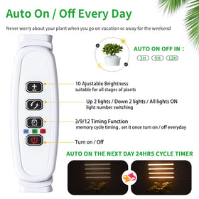 RWNTAO LED growth lamp timer function enables auto on/off for consistent care.