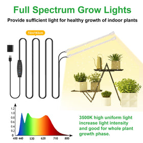 RWNTAO grow light strips side view shows slim aluminum housing for easy mounting.