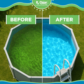 Rx Clear algaecide bubbles-action disrupting algae cells in water