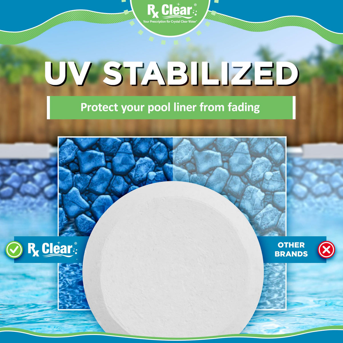 Rx Clear small-pool use demonstrates spa maintenance and balanced water care.