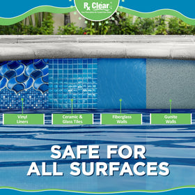 Rx Clear water clarity after treatment in outdoor pools with stabilized tablets.