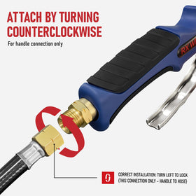 RX WELD propane torch with 10 ft hose for flexible reach around obstacles.