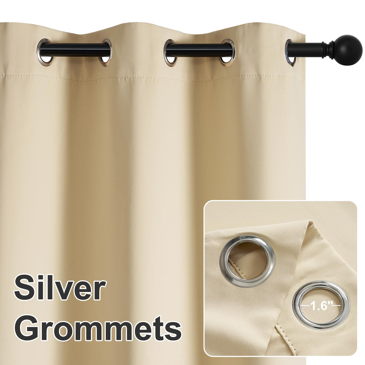 RYB HOME Biscotti Beige fabric close-up highlights durable 230GSM material.